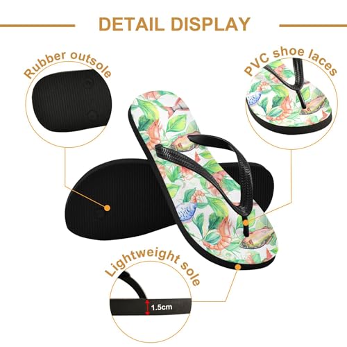 Burbuja Fish Plants Flip Flops for Women Men, Soft Thong Sandals Rubber Slippers for Pool Beach Essentials3