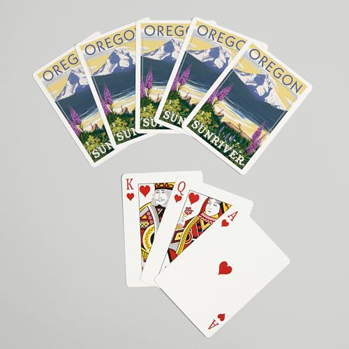 Mazo de cartas Sunriver Oregon, 52 cartas tamaño póker miniatura 7