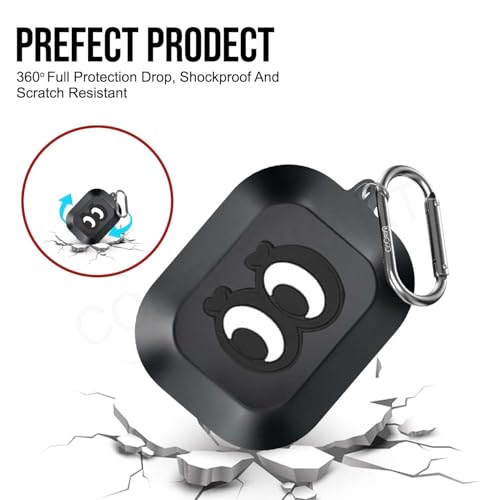 Image of Soft Silicone Case Cover Compatible for Realme Buds Air 8 (Black Eye)