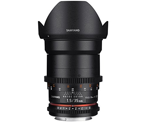 Objectif Samyang 35 mm F1.5 VDSLR à bague crantée pour mise au point fluide