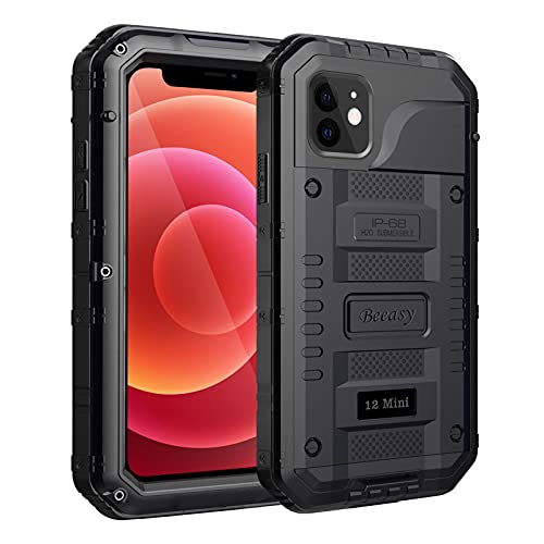 Beeasy für iPhone 12 Mini Wasserdicht Outdoor Hülle, Militär 360 Grad Stoßfest Panzerhülle Schutzhülle mit Displayschutz...