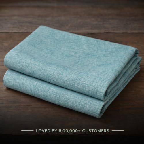 Image of Unstitched Cotton Fabric for Men and Women - Light Weight Self Pattern Khadi Cotton Fabric Material (5 Meter, Light Blue)