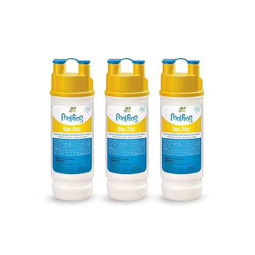 FROG Bac Pac Replacement Chlorine Cartridges for use with Pool FROG Model 5400 and 6100 Cyclers - Prefilled for Easy & Convenient Pool Sanitizing & Water Care - 3 Pack