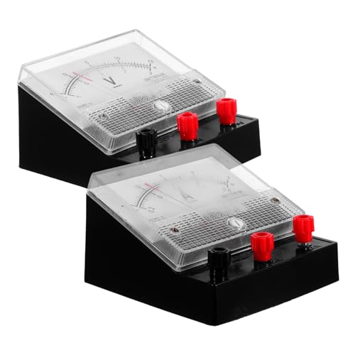 Ciieeo Juego De 2 Piezas medidor de electricidad herramienta de medición de voltaje medidor de voltios amperios probador de voltaje amperímetro dc el plastico Black
