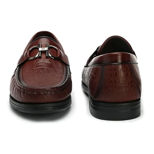 Image of San Frissco Men's Lightweight Horsebit Loafer Lightweight Woven Moccasins Formal, Casual Driving Shoes for Men /Synthetic Leather /Cushioned Footbed Designed for All Seasons