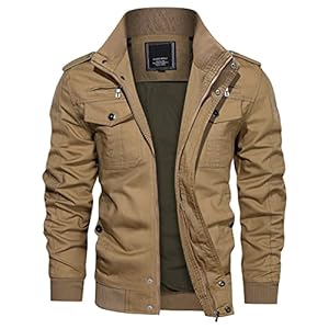 KEFITEVD Militaire bomberjacks voor heren, cargo-werkjas, vrijetijdsjas met volledige rits, windjack