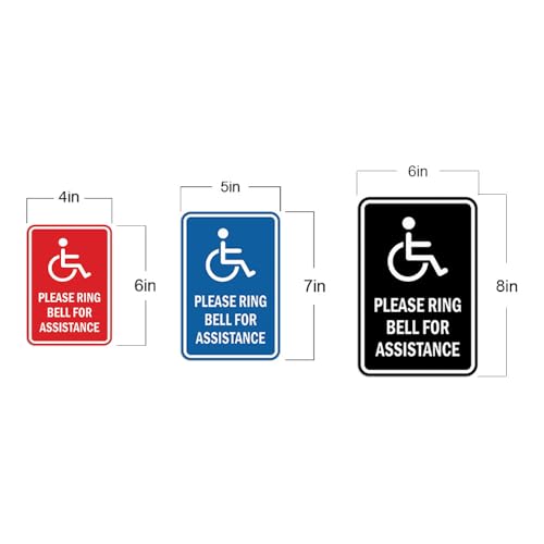 Disque Please Ring Bell For Assistance bleu compact Signs ByLITA x2