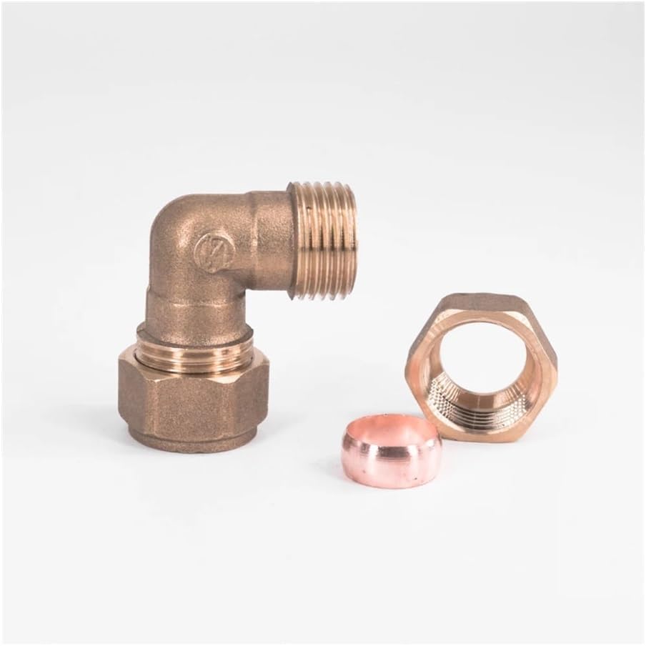 Pipe Fitting Fit Tube OD 15mm-35mm Brass Compression Elbow Junction Union Joint Coupling Connector Adapters Water Gas Fuel(16mm) pipe Fitting