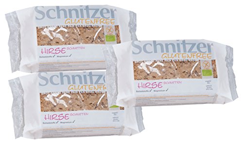 Schnitzer Hirse Schnitten -Glutenfrei- 250g Bio Brot, 3er Pack (3 x 250 g)