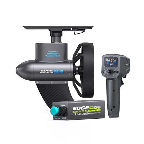 EDGE K4 400W Brushless Kayak & SUP & Boost Fin Paddle Board Motor Kit, 20LBs Thrust, With Wireless Bluetooth Remote & B2 Battery, Cruise Control, Lightweight Universal Electric Fin Underwater Thruster