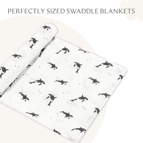 Image of Muslin Baby Swaddle - Breathable Receiving Blankets for Newborn Baby, 70% Viscose derived from Bamboo, 30% Spandex, Imported