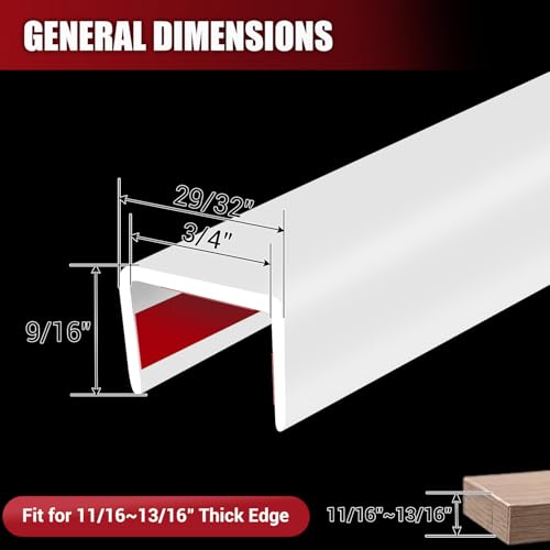 Image of Rubber Edge Trim, Flexible Cabinet Door Edge Protectors, 3 /4 inch(19mm) Self Adhesive Rubber Edge Guard, Protect Kitchen & Drawer Fronts, Edge Protectors for Counter Tops, Desks and Shelves, White, 10Ft
