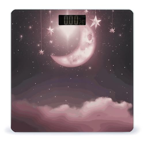 Báscula digital de baño Moon Pink Stars con pantalla LCD miniatura 1