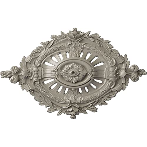 35 7/8"W x 22 1/2"H x 4 3/8"P Antonio Ceiling Medallion, Hand-Painted Pearl White
