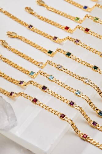 Image of Alex and Ani September Birthstone Sapphire Curb Chain Bracelet