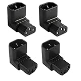 Kaltgerätestecker Gewinkelt IEC-Stecker C14 auf C13-Buchse 90° Kaltgerätekabel Gewinkelt Winkel Netzkabel 3 Pin 250V 10A Sockel für Computer PDU Elektrogeräte, 2 Aufwärts und 2 Abwärts