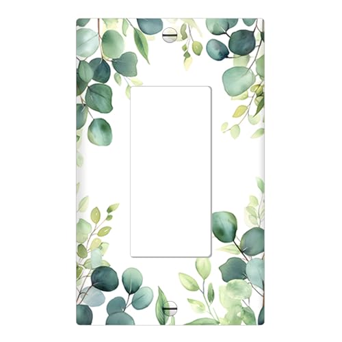 Leaf Wall Plate Single Gang Rocker, Outlet Cover Switch Plate 1-Gang Decorative Wall Plate Cover for Home Decor Living Room