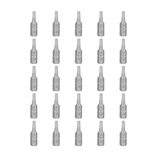 Lot de 25 embouts Torx T15 de qualité améliorée - 25 mm - Assortiment d'embouts universels pour perceuses électriques (longueur : 25 mm, 25 pièces) Cover