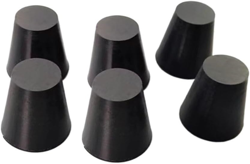 ゴム製パイプカバー、フラッシュタイプホールプラグ、6個入りブラックテーパープラグ 1.5mm～16mm ストッパー シーリングエンド