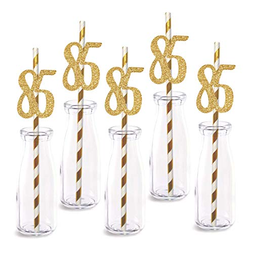 Pitillos decorativos de papel dorado, pack 24 miniatura 1