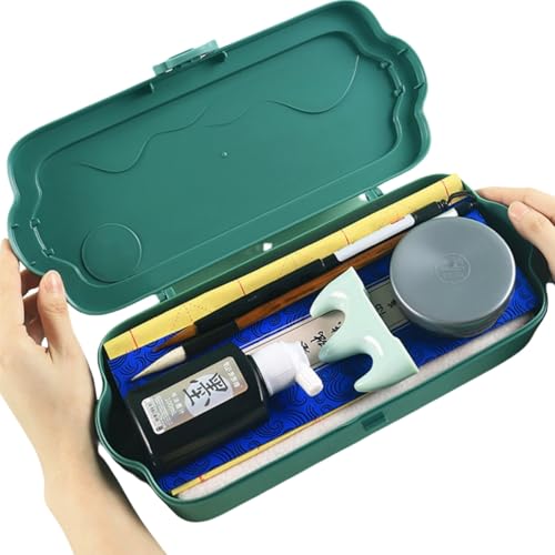 LOJAX Tinta china - Juego de pluma y pincel para caligrafía - Accesorios de escritura - Herramientas portátiles para la práctica de caligrafía - Juego de estudio de cuatro