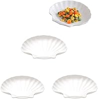 Vista 4 de Leoyoubei Juego de 4 platos de salsa de porcelana blanca de 5 pulgadas para sushi, salsa de soja, salsa de tomate, mostaza de miel, condimentos
