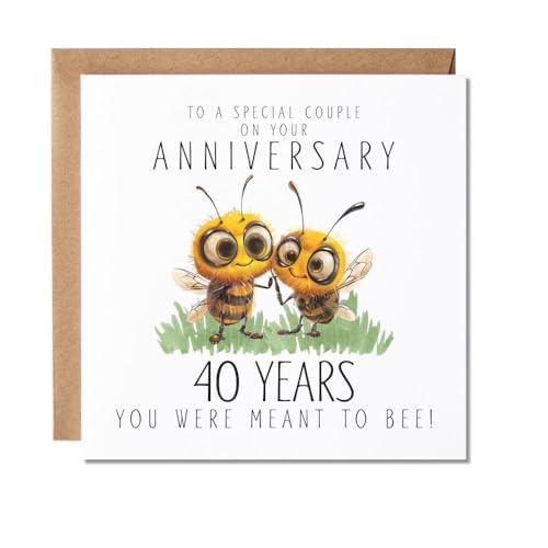 Maise & Rose 40th Anniversary Card For Couple You Were Ment To Bee 223