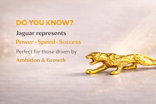 Image of Golden Jaguar Showpiece for Home Decor /Black Panther Statue for Living Room Decor, Cheetah Showpiece Office Decor Item, Pack of 1 (25 cm Length)