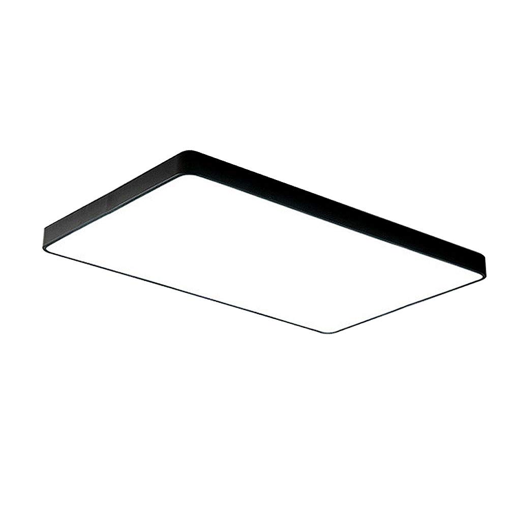 LED Ceiling Light, Modern LED Ceiling Light Panel LED Ceiling lamp for Living Room BedroomKitchen Hallway Balcony Embedded, Black, 90x60cm Cold Light