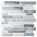 LONGKING Self-Adhesive Kitchen Backsplash, Marble...