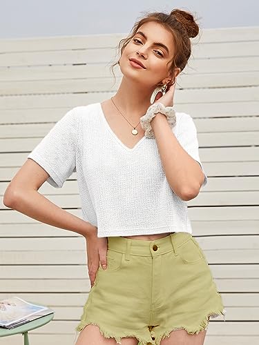 Image of Zilcon Bricks Womens Fashion Crop top for Woman Casual Short Sleeve Shirts for Woman | Women Fashion | Formal Shirts for Women