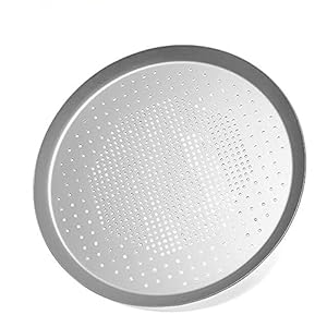 Aluminium Hard Coating Non-Stick Pizza Pan Anodizing Perforated Aluminium Baking Pans Tool with Holes (Color : White-Fruit peach5, Size : 6inch)