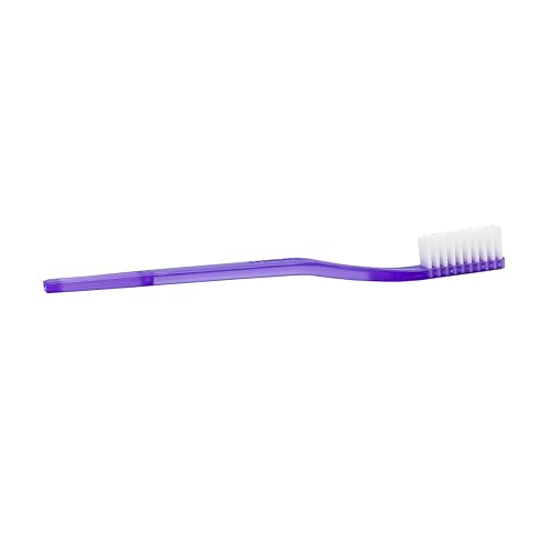 Dukal Cepillo de dientes TB40, 39 mechones de cerdas de nailon blancas, mango morado, paquete de 1440