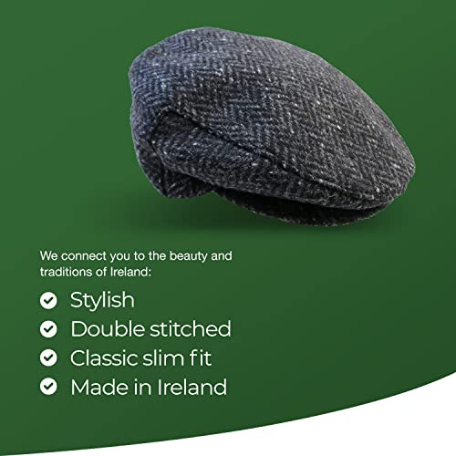 Image of Irish Newsboy Flat Cap for Men Made in Ireland, 100% Irish Wool