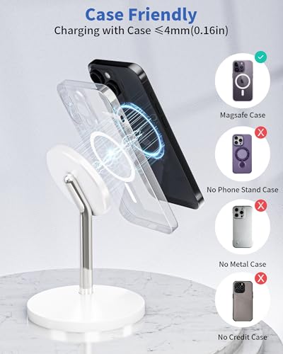 Image of Magnetic Wireless Charger Stand, 25W Fast Mag Safe Charger iPhone Stand, 6FT Magnet Wireless Charging Station Pad with 35W Adapter for iPhone 17 Air 17 Pro 17 Pro Max 16 15 14 13 12, AirPods Pro 2 /3 /4