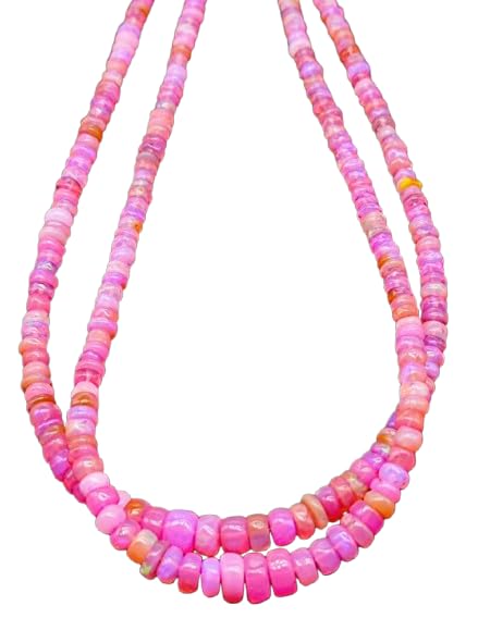Opale rose éthiopienne véritable en perles de taille pour créations haute joaillerie