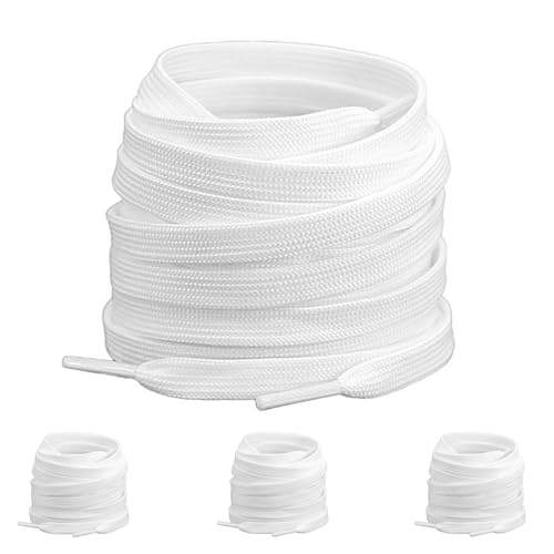Lrocotanc 2 pares de cordones blancos de 8 mm y 120 cm – Elásticos para calzado deportivo y entrenamiento