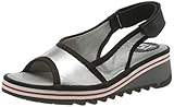  FLY London Tuni160fly, Sandalias de Talón Abierto Mujer, Plateado (Silver (Black) 001), 37 EU