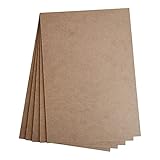Pack de 5 tableros de DM grosor 2,6mm | Tamaño A4 (29,7cm x 21cm) | Madera MDF
