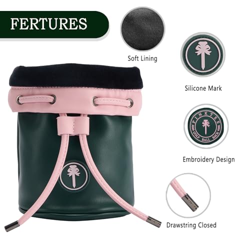 Bolsa para pelotas de golf de piel PINKTEE con diseño estilo cubo 5