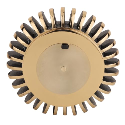 Image of Decor de Maison Brings Handcrafted Edgesculpt Table Clock for Living Room, Bedroom, Study Table, Office Desk | Classic Non-Ticking Tabletop Battery Operated Analog Desk Clock (Gold)