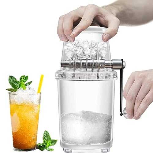 Générique Broyeurs à Glace portatifs manuels,Machine à Glace pilée Manuelle Portable | Machine à cône de Neige Transparente avec Lames en Acier...