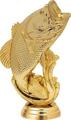Crown Awards Large Mouth Bass Fish Trophies, Personalized Silver Large Mouth Bass Fish Trophy with Custom Engraving Prime