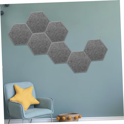 Kisangel 8 piezas Paneles Acústicos Hexagonales Absorbentes de Sonido para Reducción de Ruido en Pared para Oficina y Estudio en Casa Gris Oscuro miniatura 2