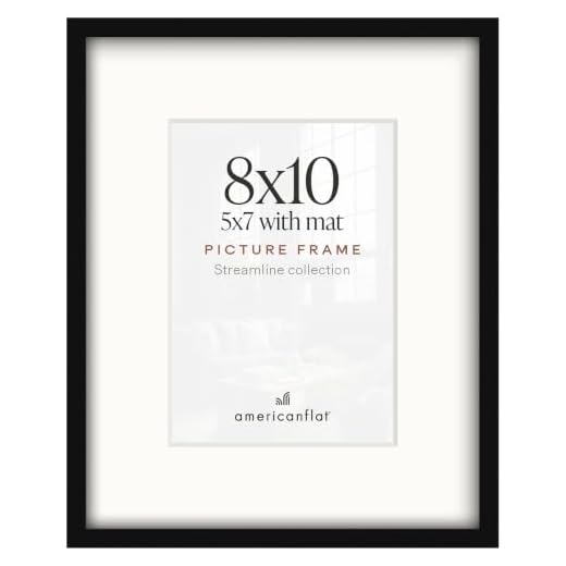 Americanflat 8x10 Picture Frame in Black - Thin Border Picture Frames 5x7 with Mat and 8x10 Without Mat - Horizontal and Vertical Formats Wall Frame and Tabletop