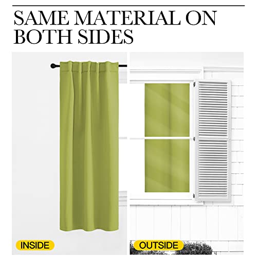 Nicetown Green Curtains Blackout Drapery Panels - (Grass Green Color) W52 X L95, Double Panels, Window Treatment Draperies For Apartment #TOP5