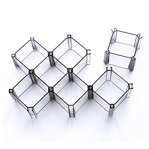 Conjunto ajustable WARRAH de 6 cajones organizadores con cajas para calcetines, productos cosméticos, corbatas y otros. Negro