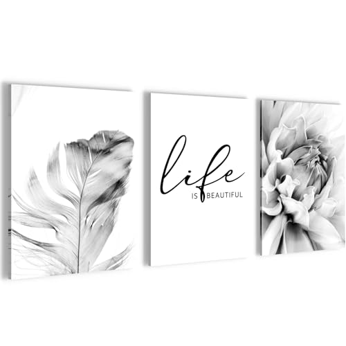 Novart Wandbilder Set Blumen Abstrakt - KOMPLETT AUFHÄNGFERTIG -...