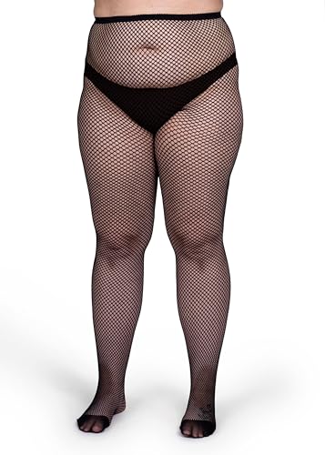 Silky Toes Plus Size Fishnet Stockings No Rip 1- Pk Fishnets High Waisted Tights for Women 1X 2X 3X 4X 5X 6X 7X2