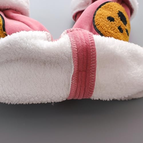 WISREMT Toddler Baby Boys Girls Winter Outfits 3 Pieces Fleece Hooded Vest Long Sleeve Cartoon Jacket and Pants Sets4